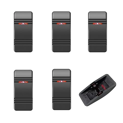 Paquete de 6 tapas para interruptor basculante de barco marino para tablero de instrumentos Carling actuadorinterruptor basculante (lente roja)