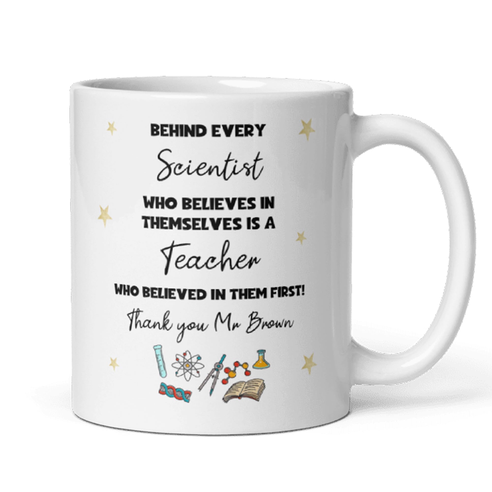 Confidently Quirky - Personalised Science Teacher Thank You White Mug, End of Term Science Tutor Mug, End of Year Teacher Appreciation Present โ image 1