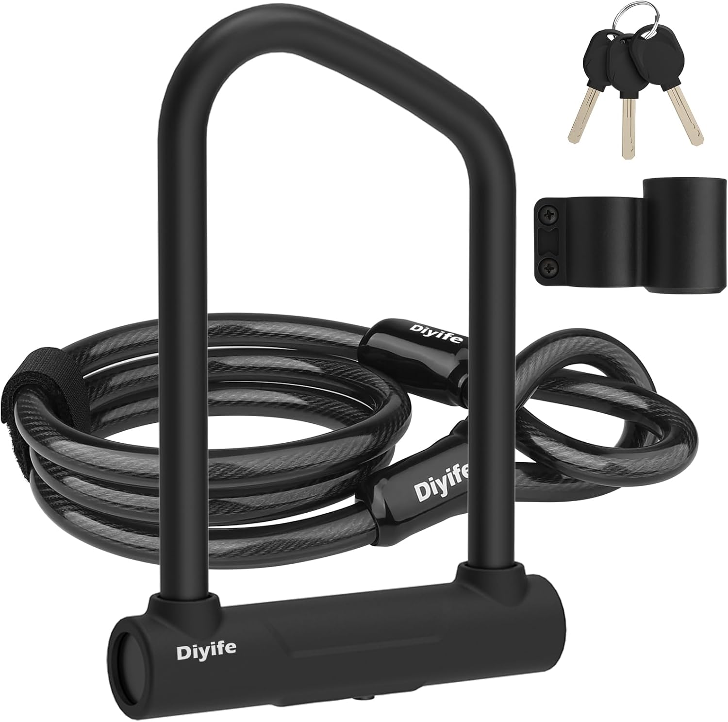 18mm Thickened Bike U Lock, [3 Keys] Diyife Heavy Duty Waterproof