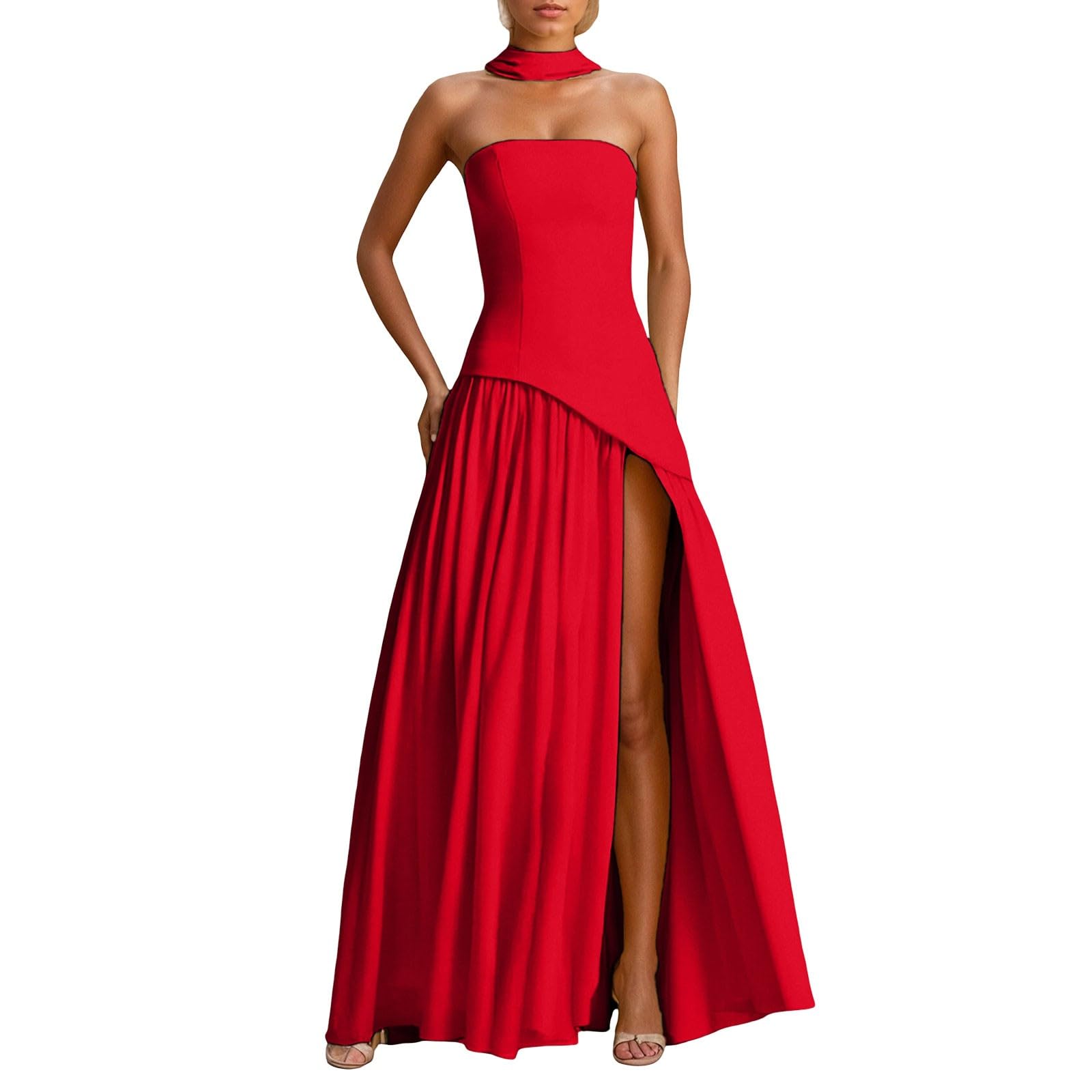 Robe de soirée Longue Moulante Bustier Fendue Dos Nu