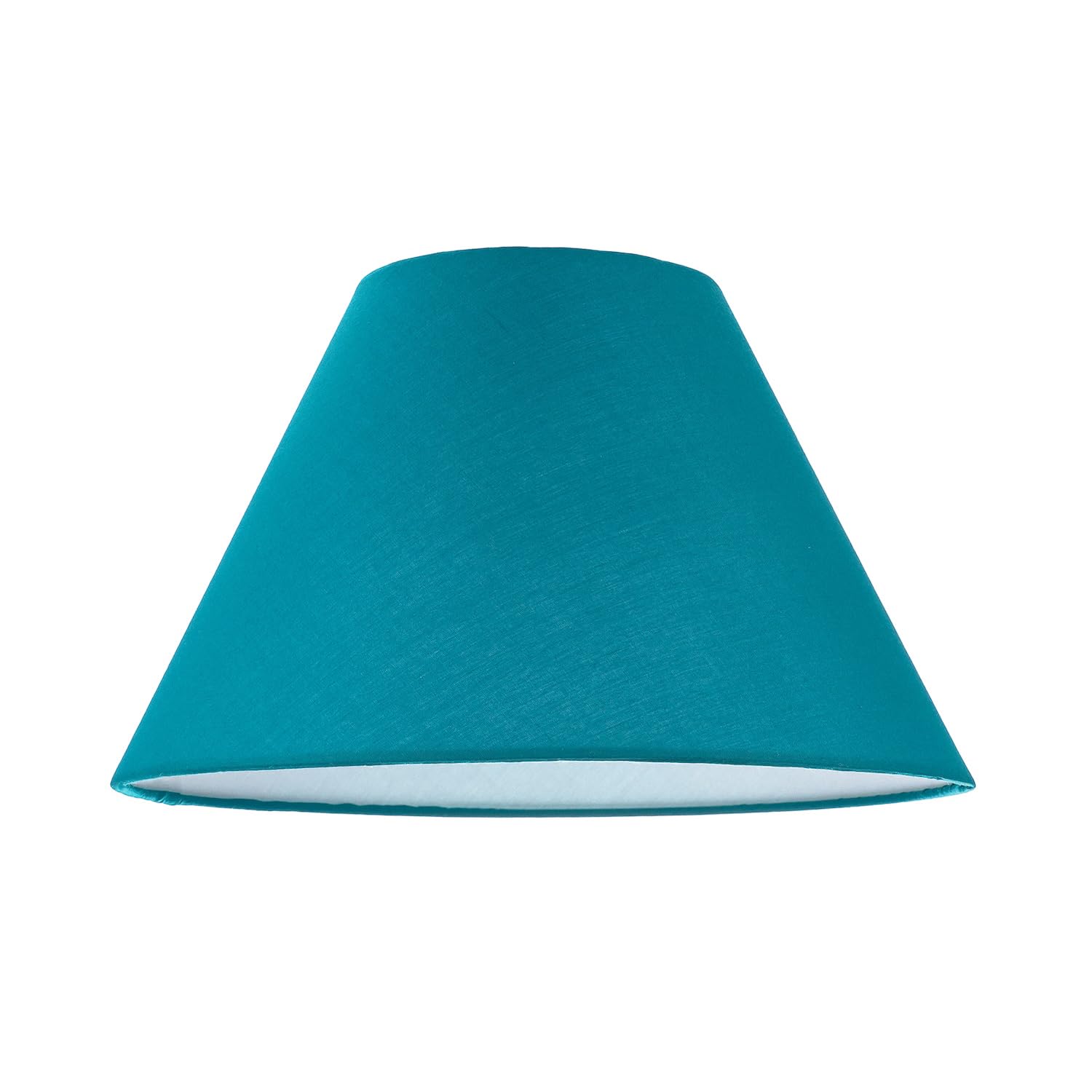 Rackhams White/Light 10 Inch Vivid Teal Cotton Coolie Shade For Table Lamp Or Pendant