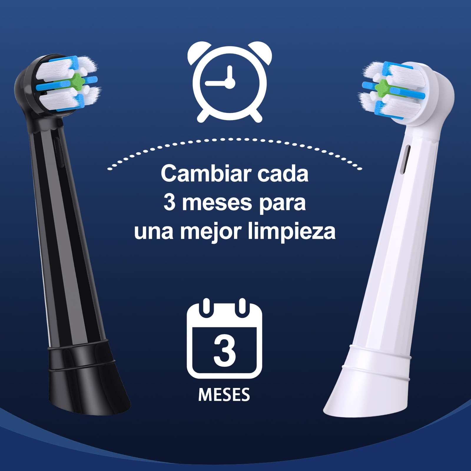 Recambio Cepillos Compatible con Oral B IO Cepillos Eléctrico, Cabezales Compatible con Oral B IO 2/3/4/5/6/7/8/9/10 Cuida tus Dientes y Encías (8 Negro/Blanco)