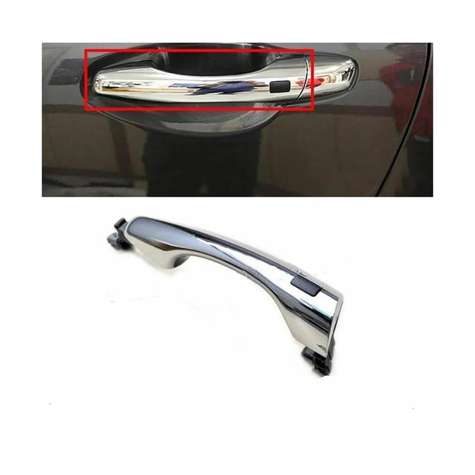 NVNZMFPPW Front Chrome Outside Door Handle LH RH for KIA for Sorento 2015-2018 Exterior Door Handle Have Button 82661C5710 82651C5710(82651C5710 LH)