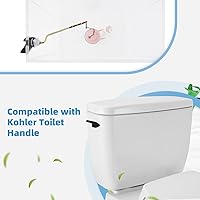 Vista 4 de iFealClear Tirador universal de latón para tanque de inodoro, mango de inodoro de montaje lateral/angular, compatible con Kohler K-GP30324-CP