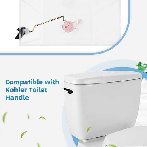 Miniatura 4 de iFealClear Tirador universal de latón para tanque de inodoro, mango de inodoro de montaje lateral/angular, compatible con Kohler K-GP30324-CP