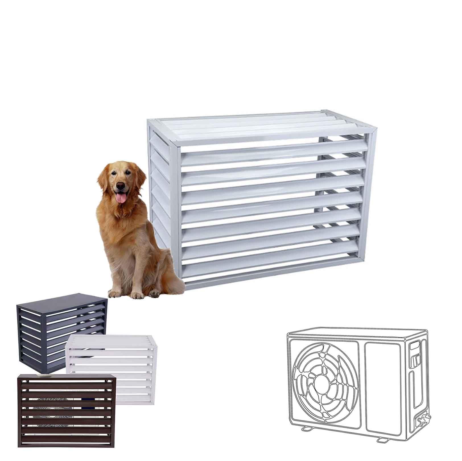 Pxkmouy 110cm Aluminum Air Conditioning Cover Outdoor Plant Display Rack Storage Shelf, outdoor condenser protective cover Privacy Fence Outdoor Flower Rack Shutters garden tools/air con