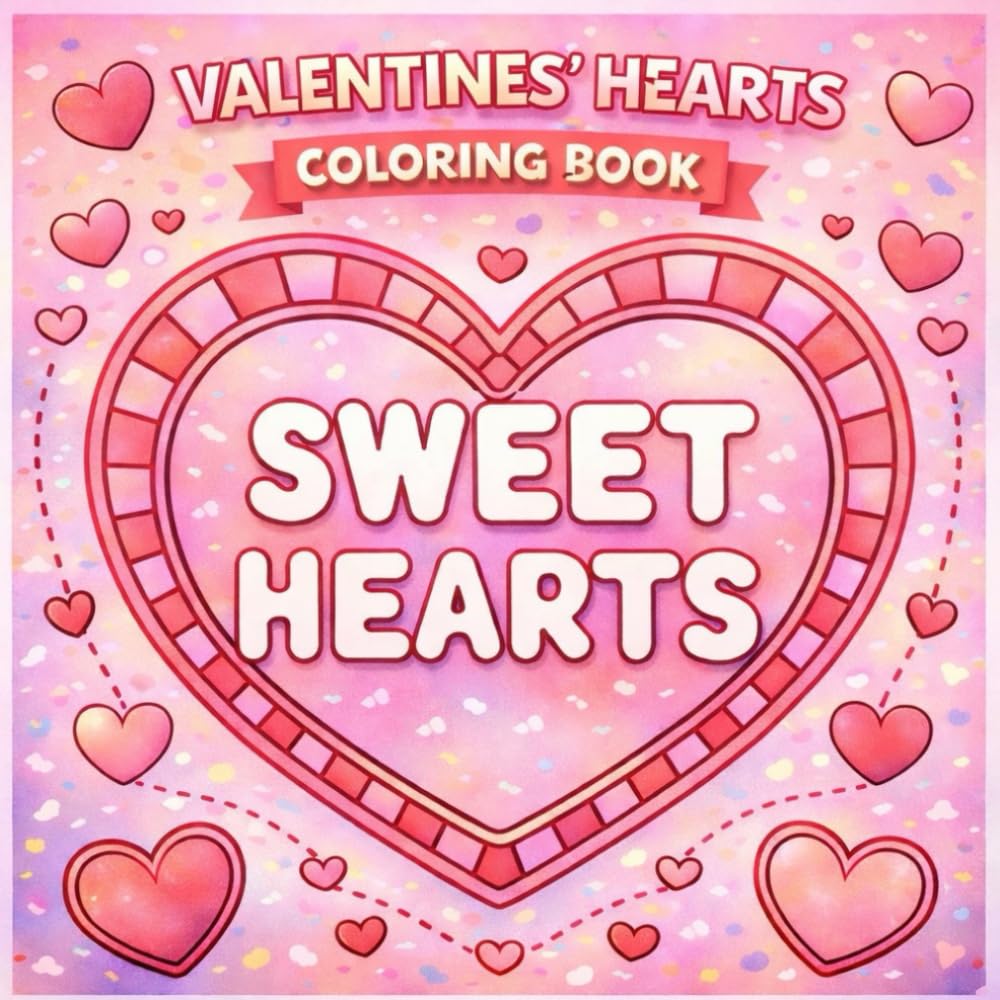 Sweet Hearts: Valentines Hearts Coloring Book for Kids and Adults | Cute Love-Themed Heart Designs, Romantic Doodles and Simple Valentine Pages for Relaxation and Creative Fun