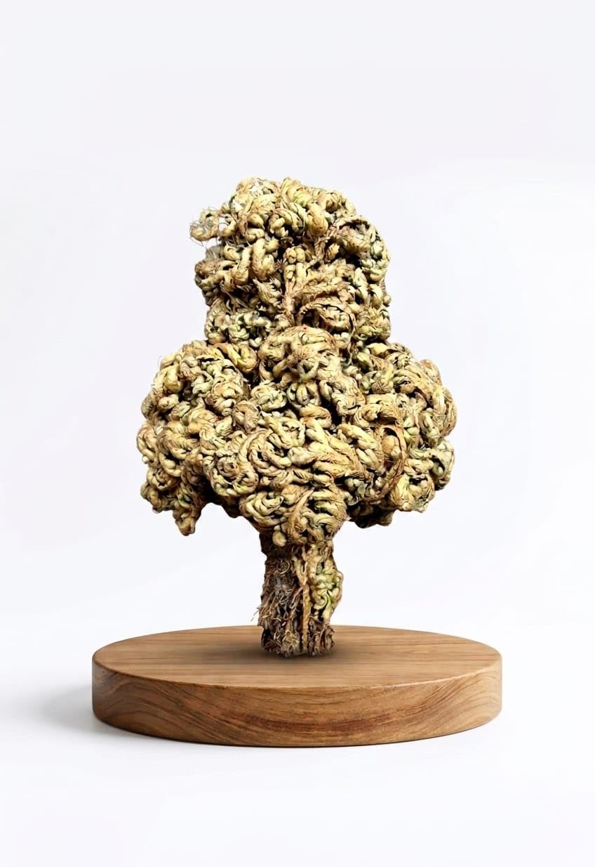 Dried Natural Rose of Jericho Resurrection Plant on Wooden Base | Wooden Display Base, Natural Botanical, Unique Tree Shape, Home Decor, Organic Texture-image-17