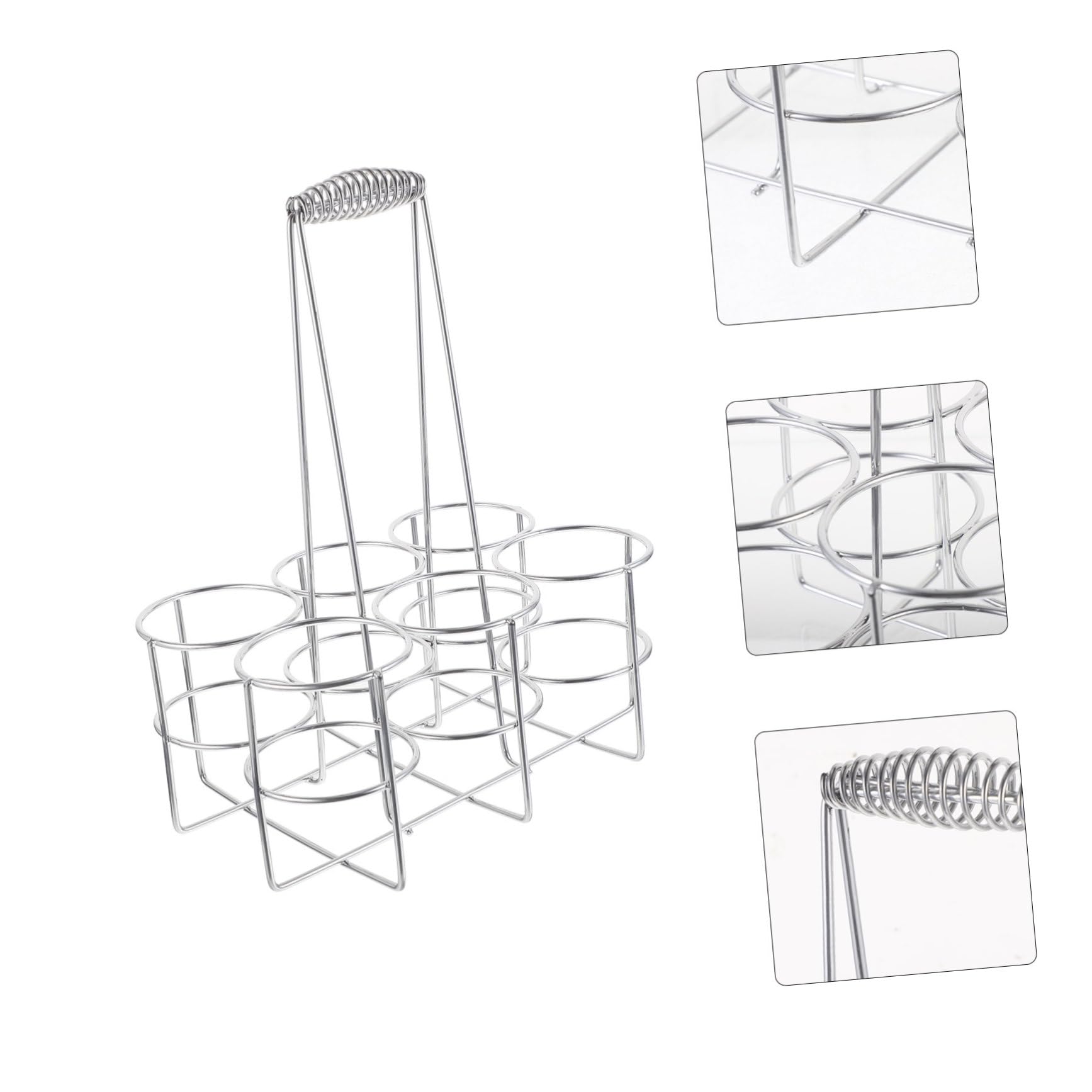 Hemobllo Soporte para Latas de Cerveza Plata Asa de Metal de 6 Ranuras