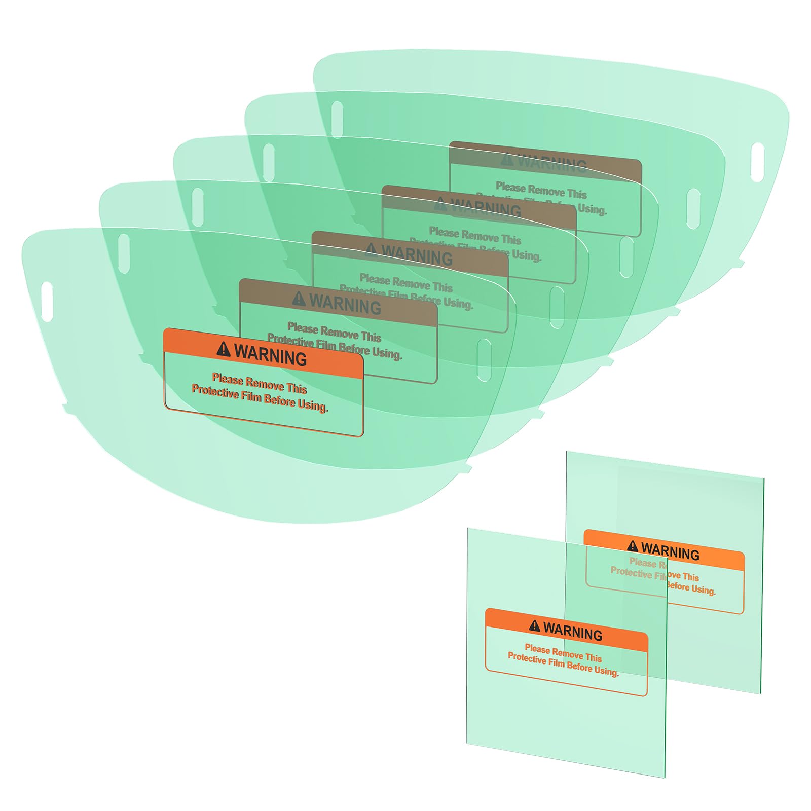 AZZUNO Large Viewing 5Pcs 12.20" x 5.75" Outer Lens and 2Pcs 3.94" x 4.13" Inner Lens for AZNH-1098 Welding Helmet