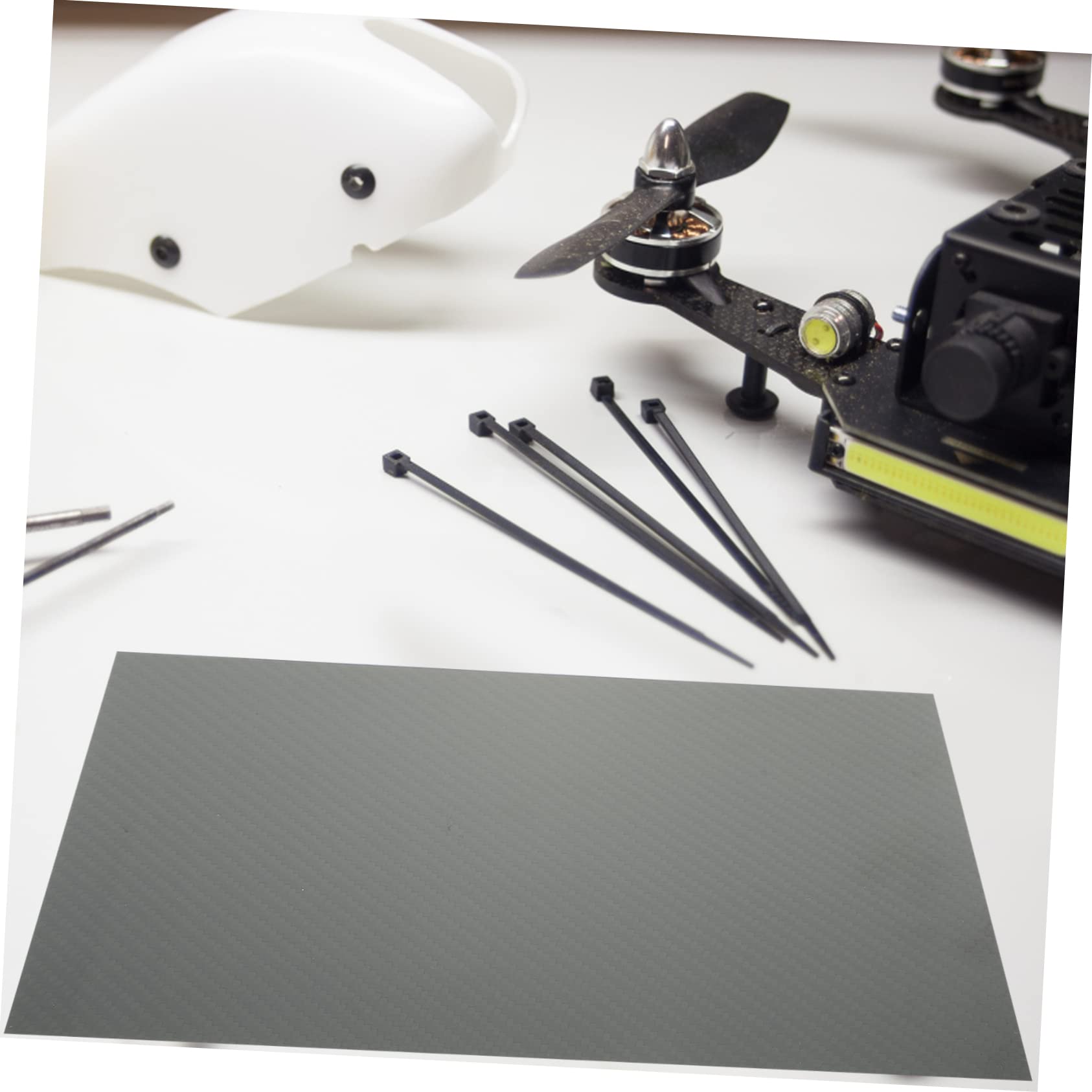 SOLUSTRE 2 Stück Blatt 3k Kohlefaserplatte Matte Kohlefaserplatte Twill-Carbonfaserplatte Matte Twill-Karbonfaserplatte Kohlenstoff Kohlefasertuch Kohlefaserlaminat Twill Kohlefaserplatte