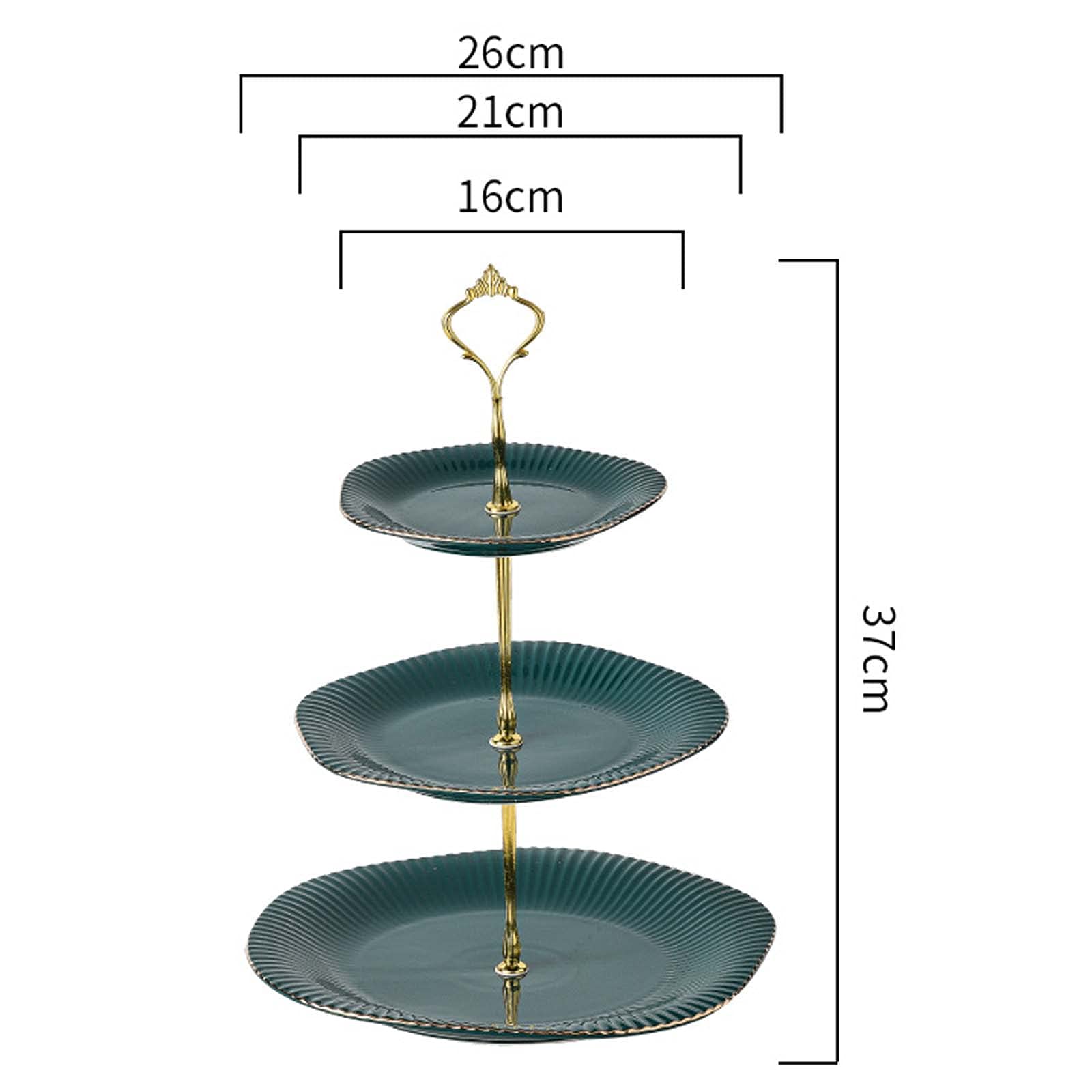 Alzate per Torte in Ceramica a 3 Livelli, Supporto per Torta da Dessert a Torre, espositore Rotondo per Decorazioni per Feste di Compleanno, Matrimoni e tè pomeridiano.