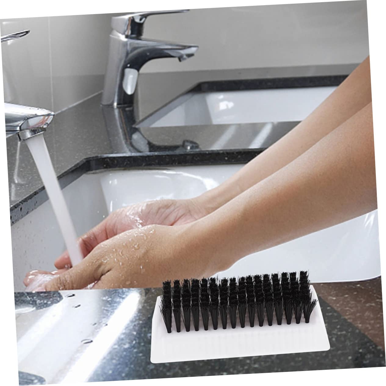 Healvian 8 Pezzi Spazzola per Unghie Doppia Facile e Conveniente per Unghie e Mani Accessori per Manicure per Casa