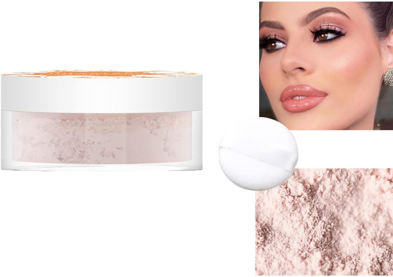 Azonee Loose Setting Powder, Pink Translucent Setting Powder Makeup, Setting Powder Translucent, Silky Face Powder, Translucent Face Powder for Oil Control, Powder Foundation for Natural Clear