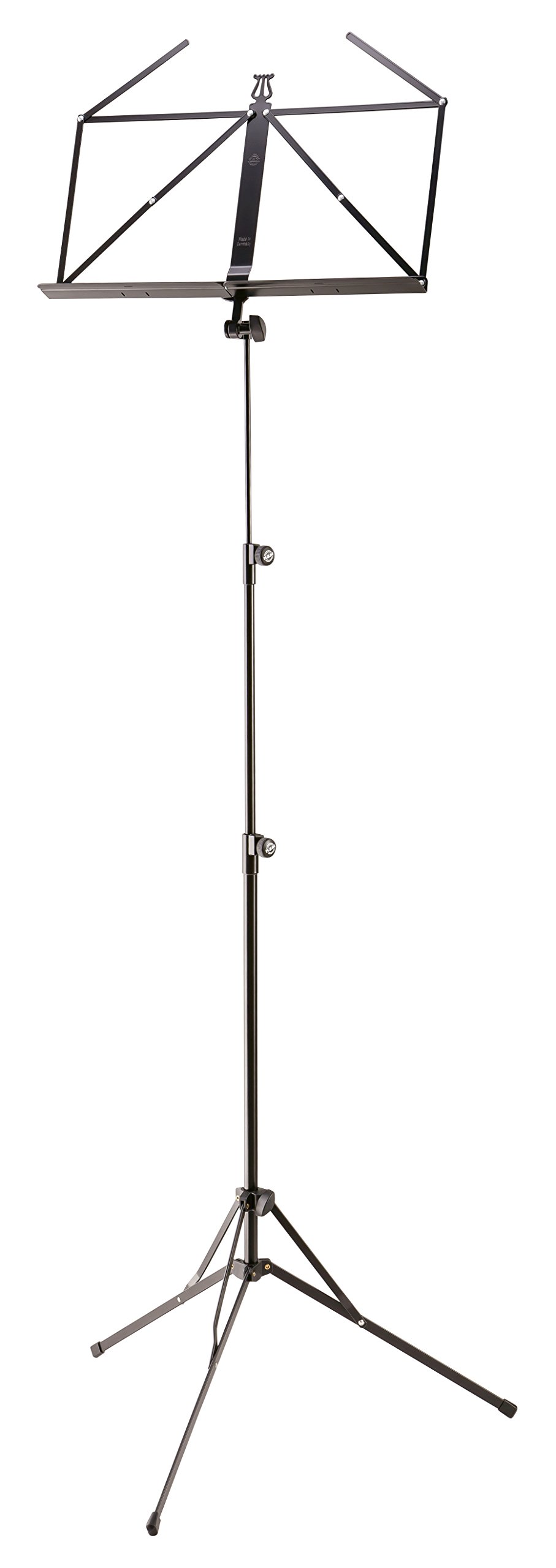 K&M 10052 Notenpult Schwarz – extra hoher Notenständer - 64 bis 150 cm langes, ausziehbares Metall-Stativ