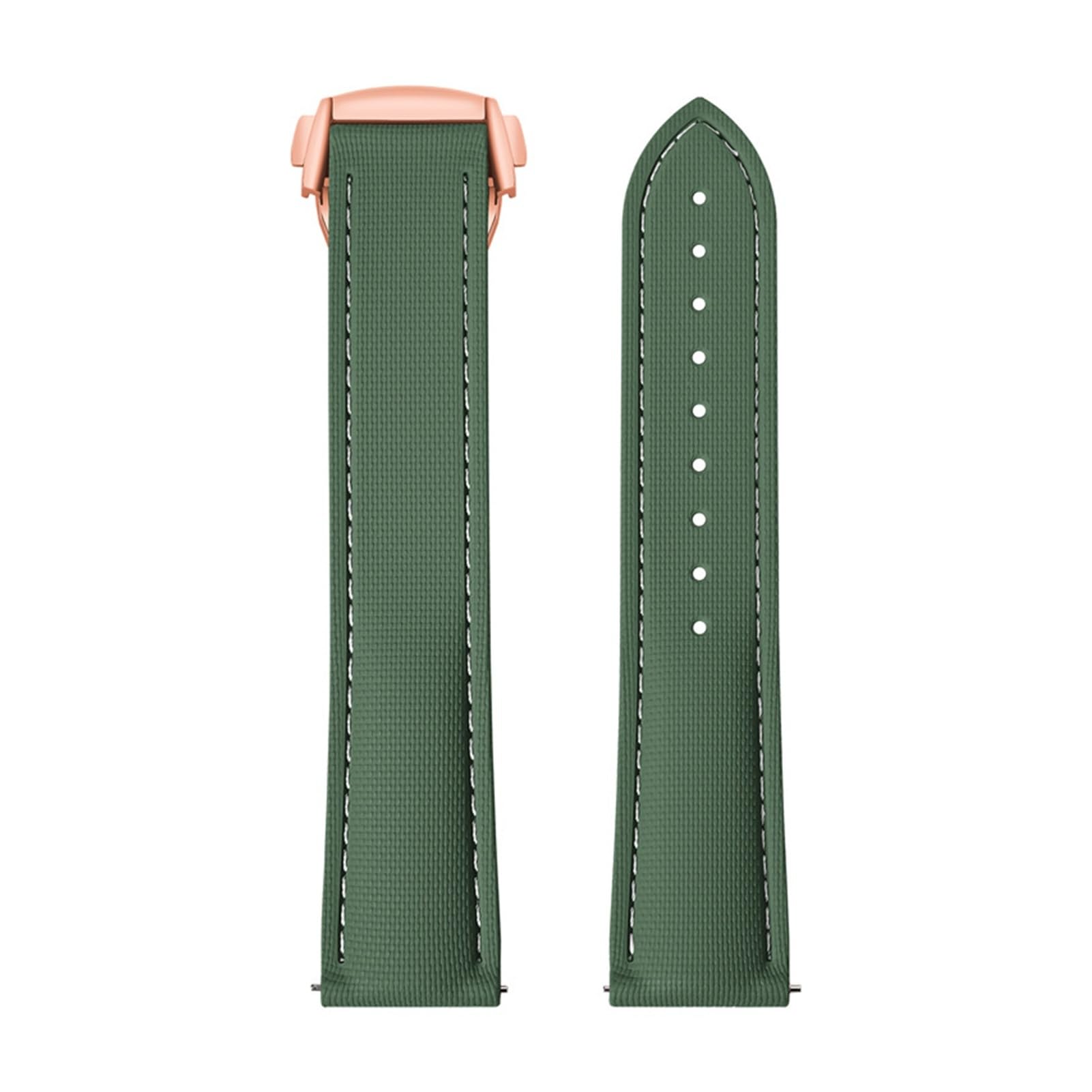 Correa de caucho fluorado compatible con Omega Seamaster 20 mm 21 mm 22 mm Hebilla plegable compatible con Speedmaster Correa de reloj de buceo de liberación rápida compatible con Rolex