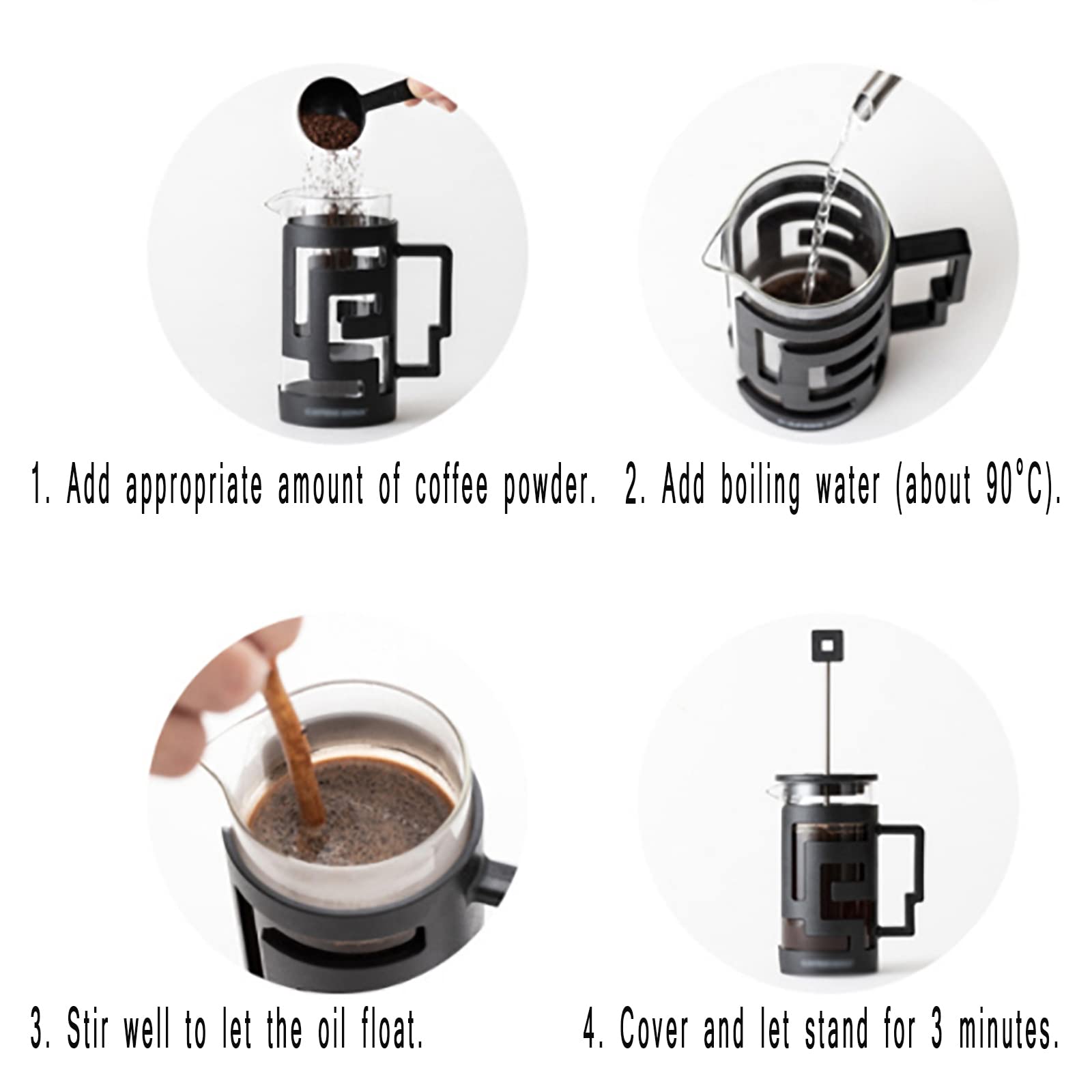 Prensa De Café De Vidrio, Mini Cafetera De Prensa Francesa De 350 Ml con Filtro De Acero Inoxidable Reutilizable, Filtra Eficazmente Los Posos De Café, para Regalos De Viaje De Camping