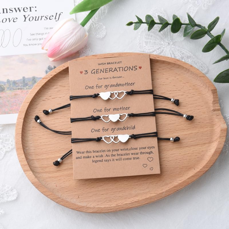 Mothers Day Gifts for Mom Grandma 3 Generations Bracelet Gift for Grandma Mom Daughter Birthday Gifts for Grandmother Granddaughter Gifts from Nana Matching Bracelets for Mother Daughter Granddaughter4