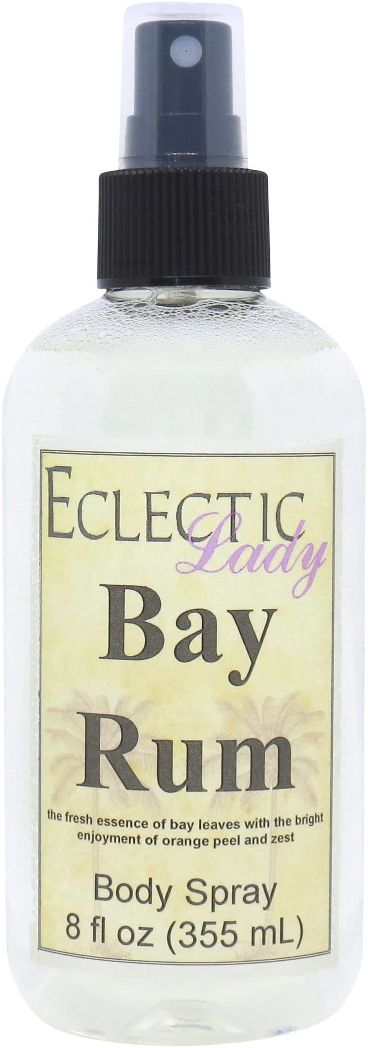 Bay Rum Body Spray, 8 ounces, By Eclectic Lady, Body Mist for Women with Clean, Light & Gentle Fragrance, Cologne with Soft, Subtle Aroma For Daily Use