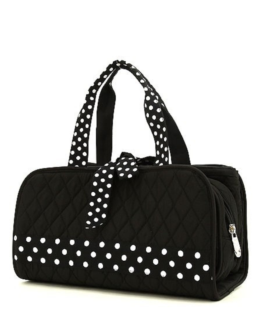 Quilted Solid 3pc Cosmetic Bag