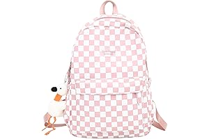 Y2K Checkered Backpack: Preppy Kawaii Aesthetic
