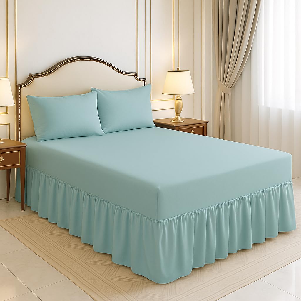 Arlinens Duckegg Plain Dyed Polycotton Fitted Valance Sheets In Following Colours And Sizes (Double, )