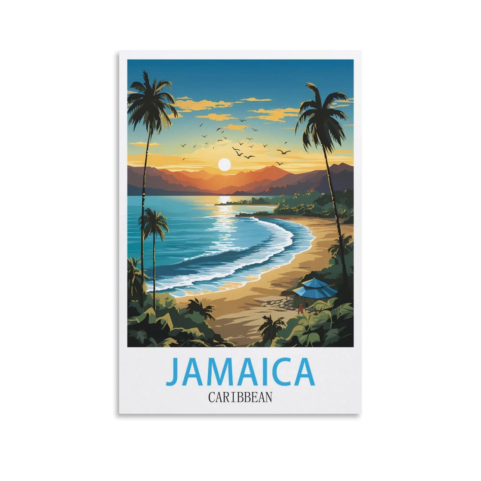 LNUYITR Jamaica Caribbean Vintage Travel Posters 12x18inch(30x45cm) Canvas Art Posters And Wall Art Picture Prints Modern Home Bedroom Decor Posters
