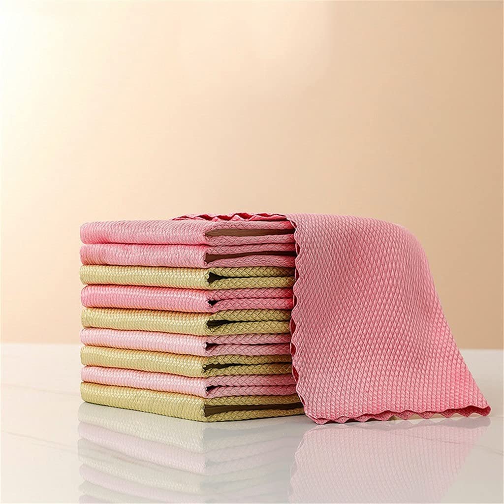 5/10 Pezzi di Colore Misto Panno per la Pulizia Piatti per Lavare Utensili da Cucina Cucina strofinaccio Assorbente Doppio Lato utensile da Cucina Morbido (10 Pezzi_)