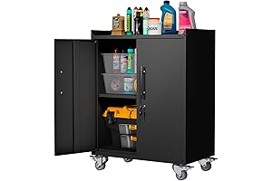 Classroom Storage Cabinet with Adjustable Shelves and Lock