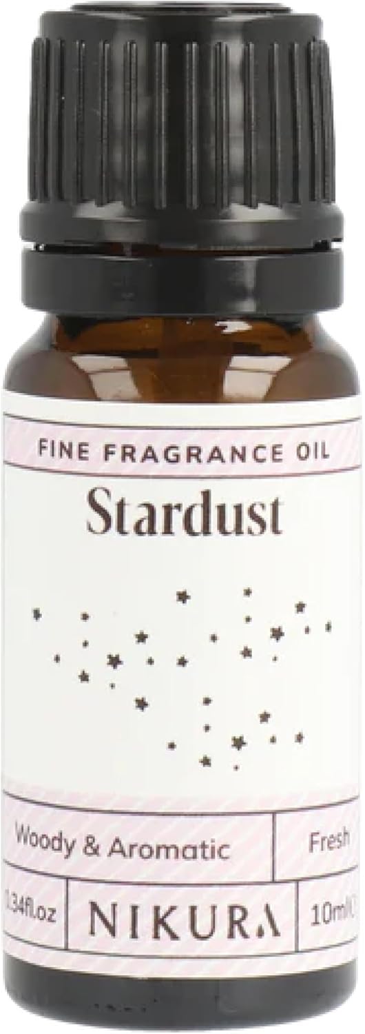 Nikura Stardust Fine Fragrance Oil – 10ml | Perfect for Soap Making, Candle Making, Wax Melts, Diffuser | Great for use in Bath Bombs, Perfume Oil, Perfume Scents | Vegan & UK Made