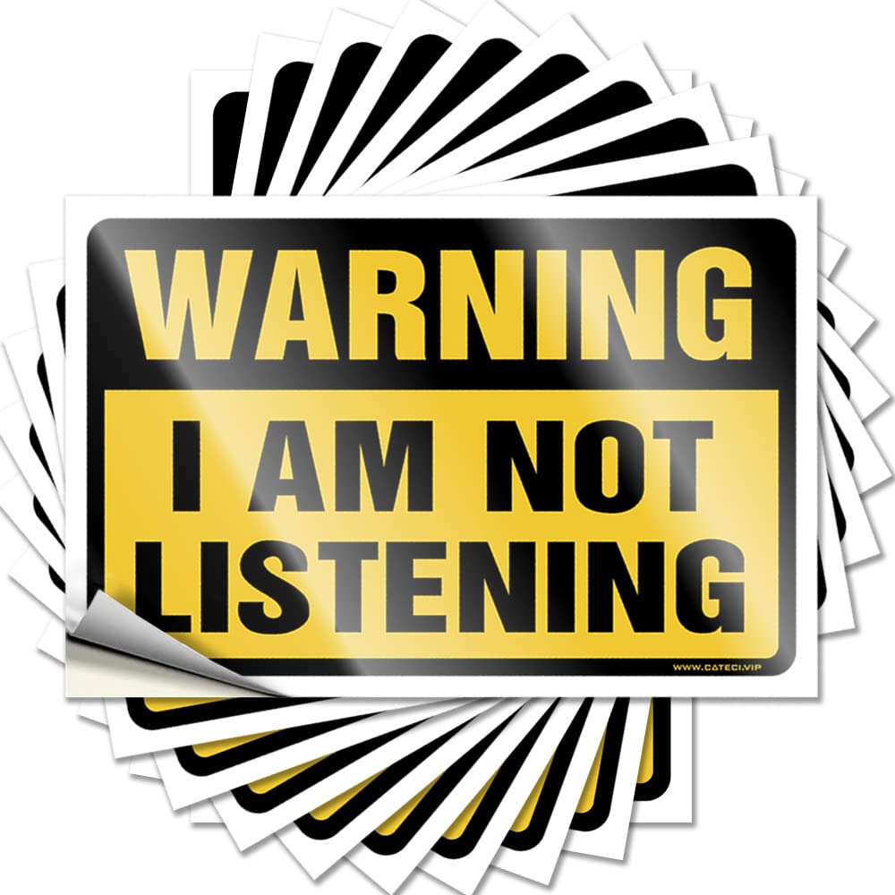 Cool, Decal Essentials Bumper Warning I'm Not Listening | Coastal Waterproof Vinyl Stickers(6X9CM)