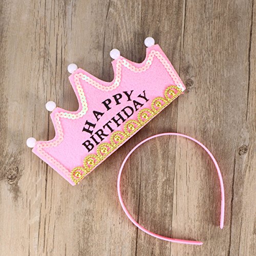 BeSTOYARD boné de festa de aniversário com luzes de LED piscante Happy Birthday Crown Tiaras King Pr