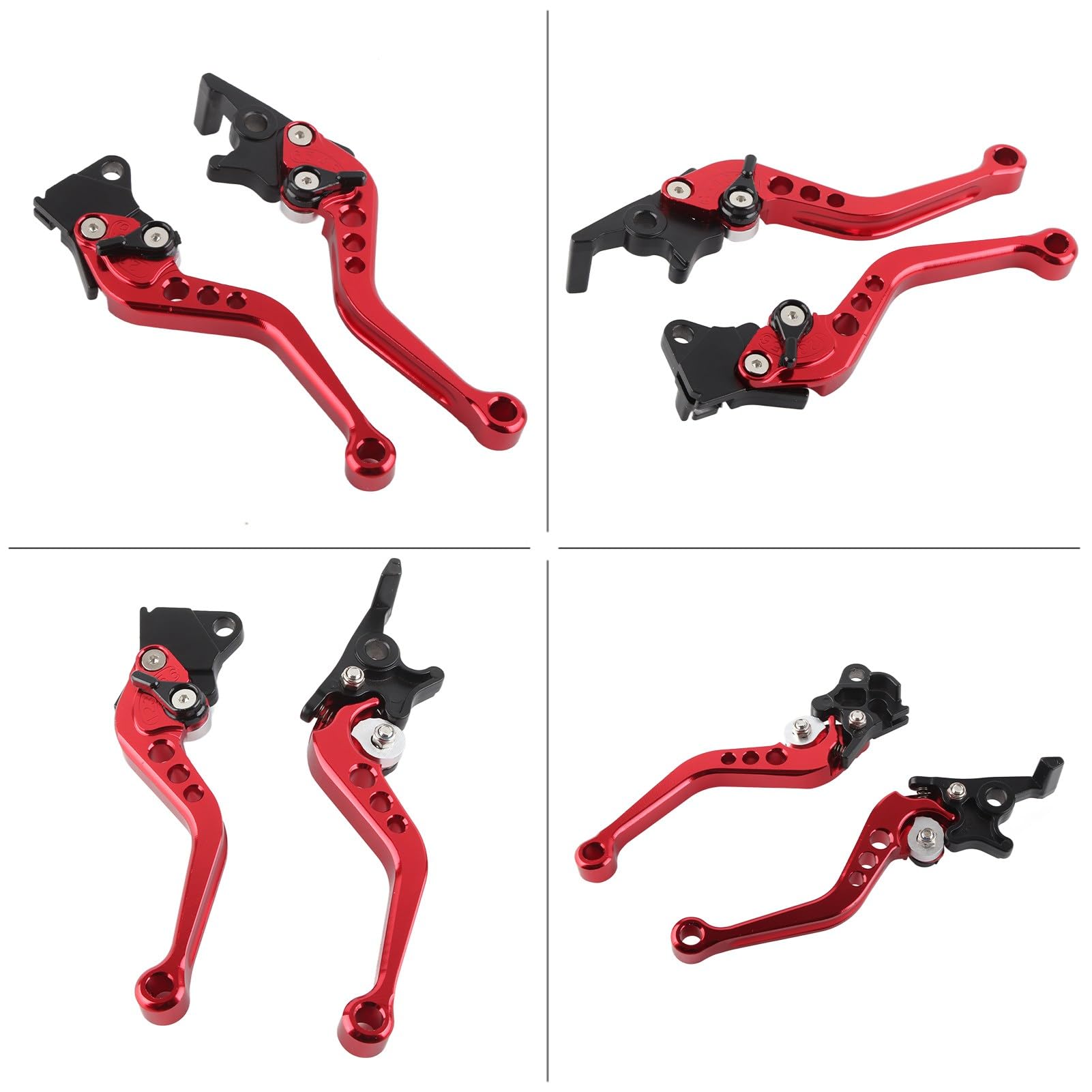Yosoo Leva del Freno della Frizione, Coppia di 22 Mm 7/8 "Leva del Freno a Tamburo della Frizione del Motociclo leva freno anteriore moto (rosso)