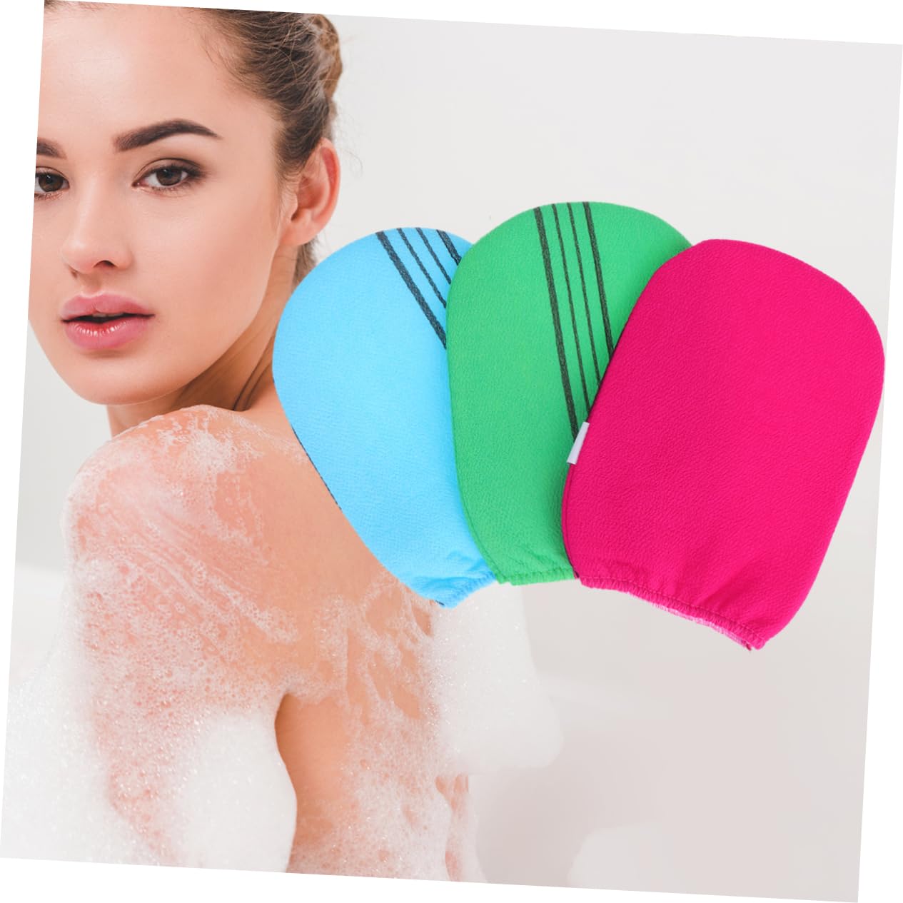 Healvian 18 Piezas guantes baño exfoliantes guantes exfoliantes exfoliating gloves ducha exfoliante bath toalla manoplas baño accesorio baño guantes ducha tómate un baño tina