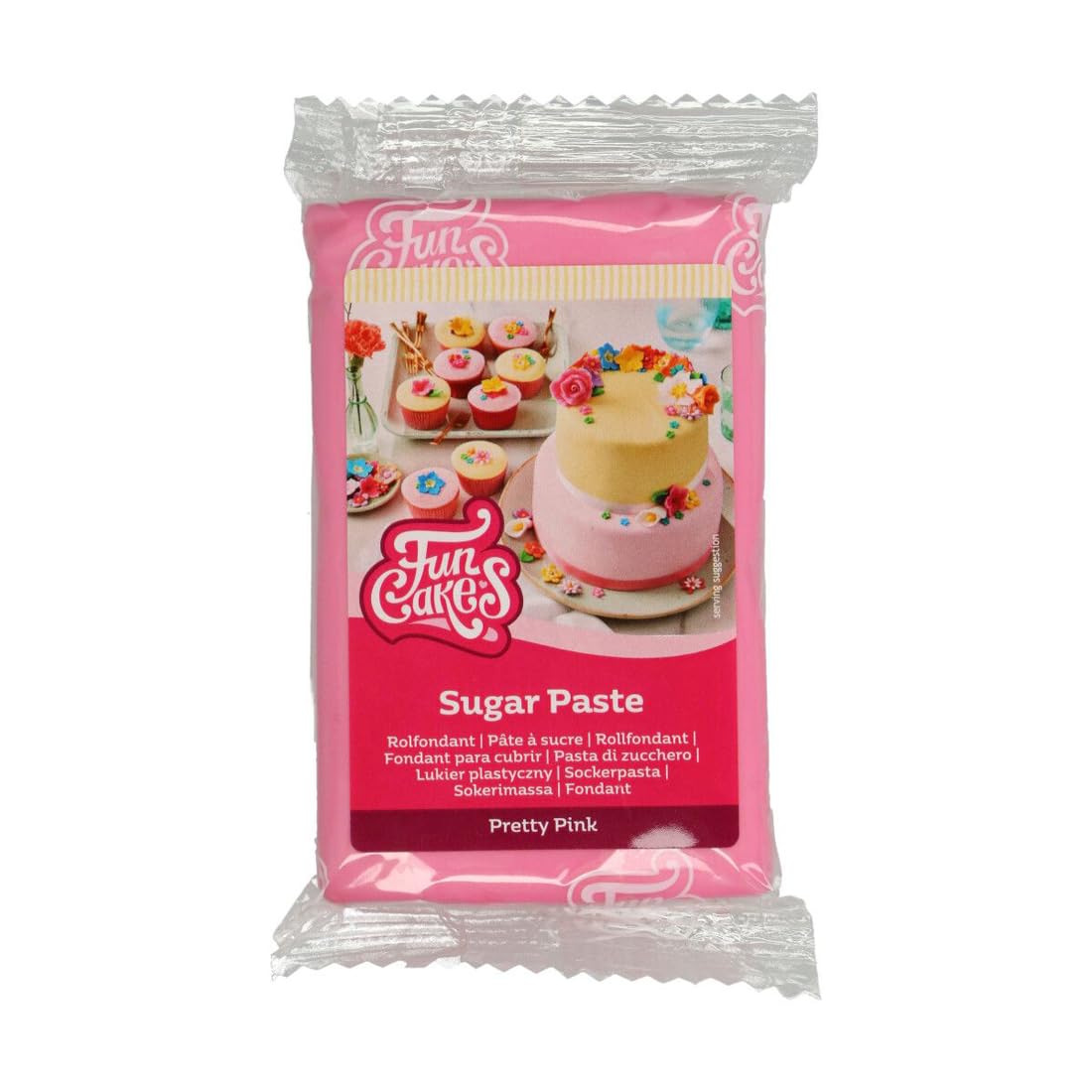 FunCakesSugar Paste Pretty Pink, Easy to Use, Smooth, Flexible, Soft and Pliable, Perfect for Cake Decorating, Halal, Kosher and Gluten Free, 250 g