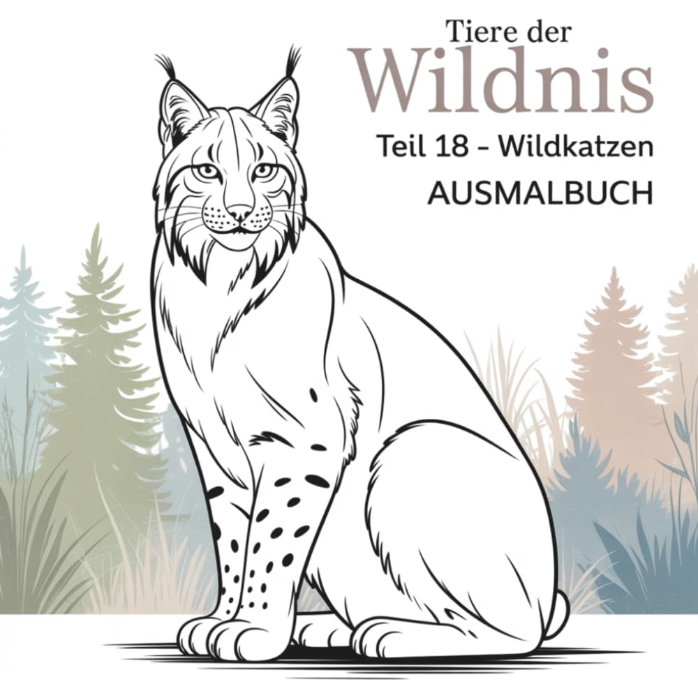 Tiere der Wildnis - Teil 18 Wildkatzen: Ausmalbuch