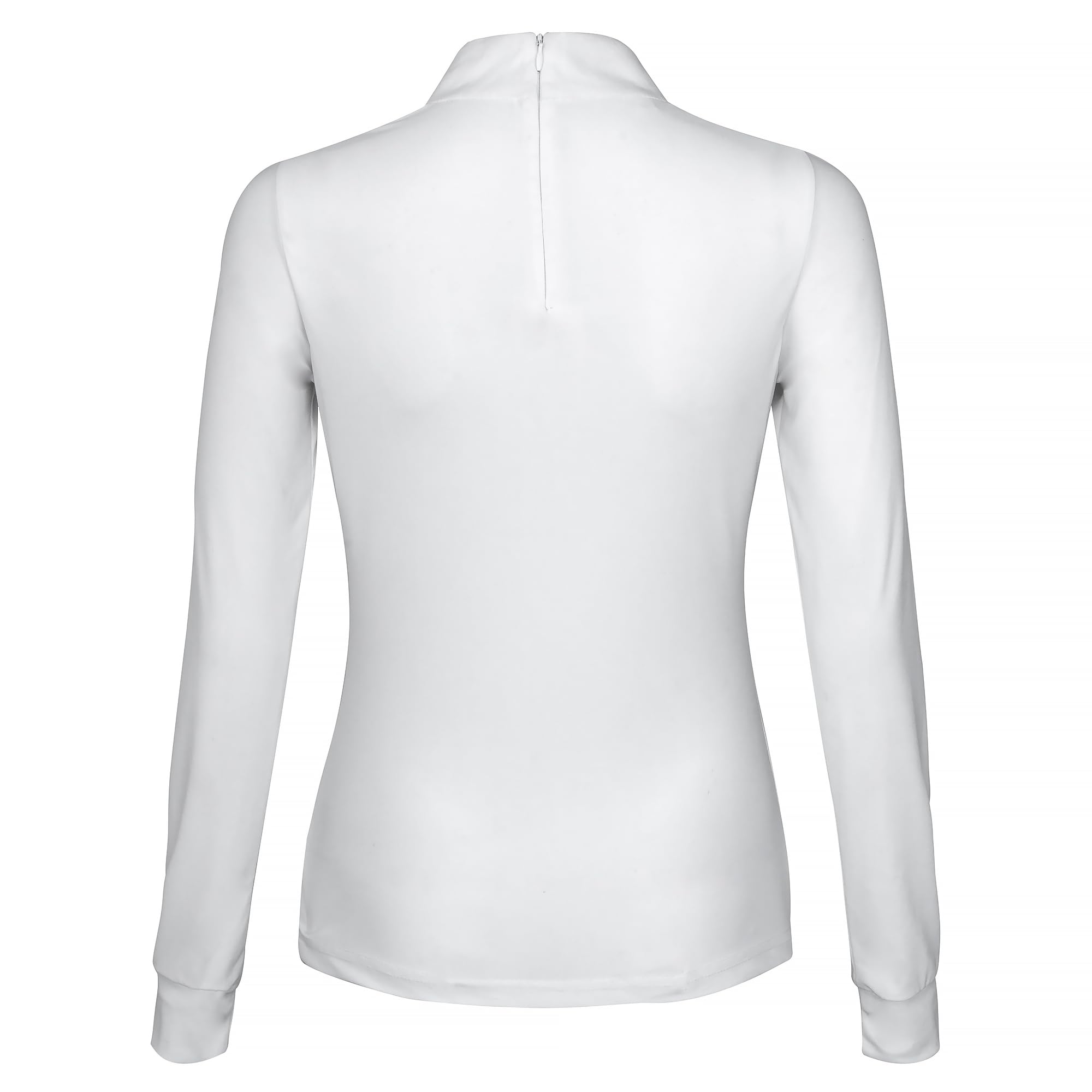 Sienna Damen Turniershirt – Elegante Reitbluse Langarm atmungsaktiv elastisch mit Spitze & Rückenreißverschluss