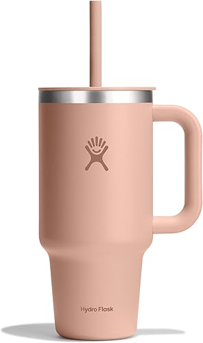 Miniatura 34 de Hydro Flask - Vaso de viaje con asa, tapa y pajilla, acero inoxidable térmico, 32 onzas, color azul