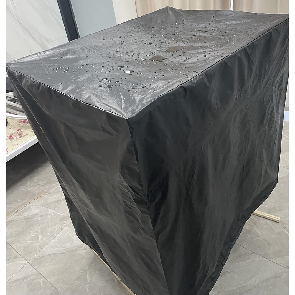 Copertura per mobili in rattan, impermeabile, antipolvere, antivento, per mobili da esterni, panno Oxford 210D con coulisse, portalo con te (nero, dimensioni: 200 x 160 x 70 cm)