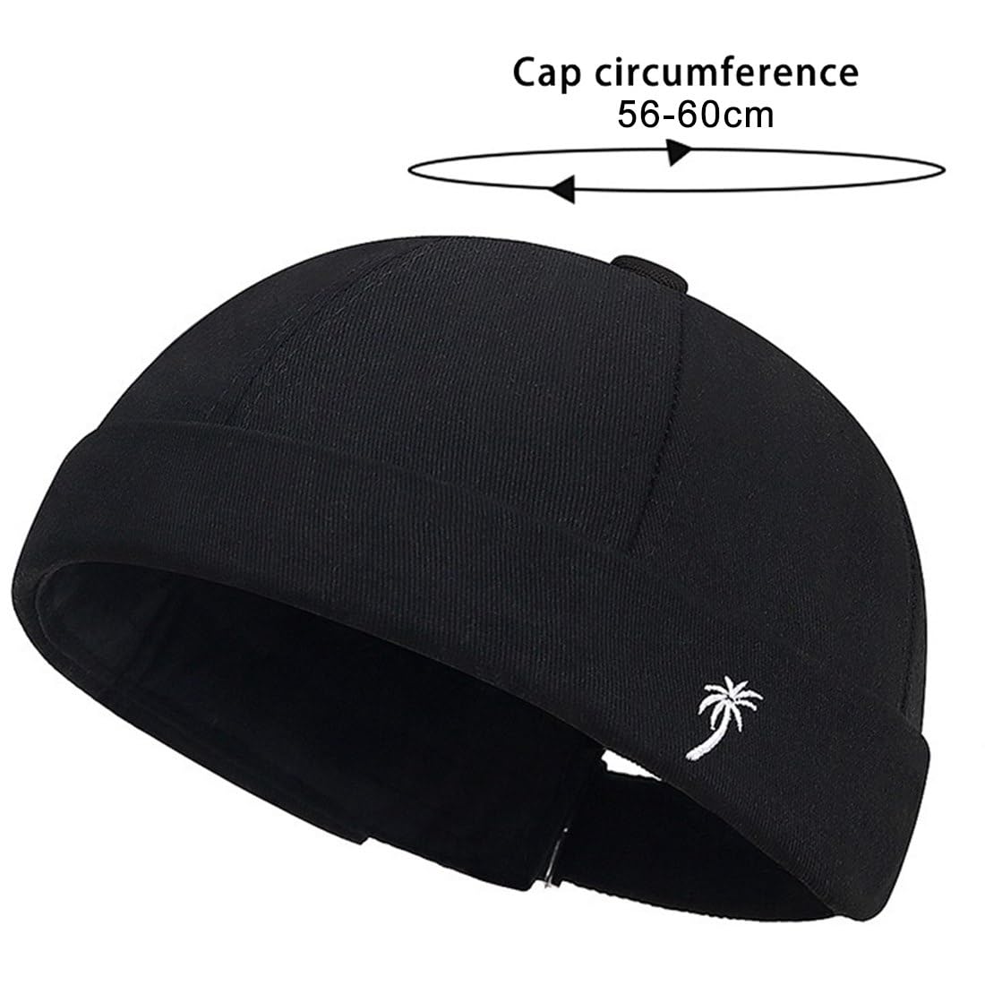 JNKET Fashion Men Women Embroidery Sailor Skullcap Rolled Cuff Casual Brimless Hat (US, Alpha, One Size, Medium, Grey)