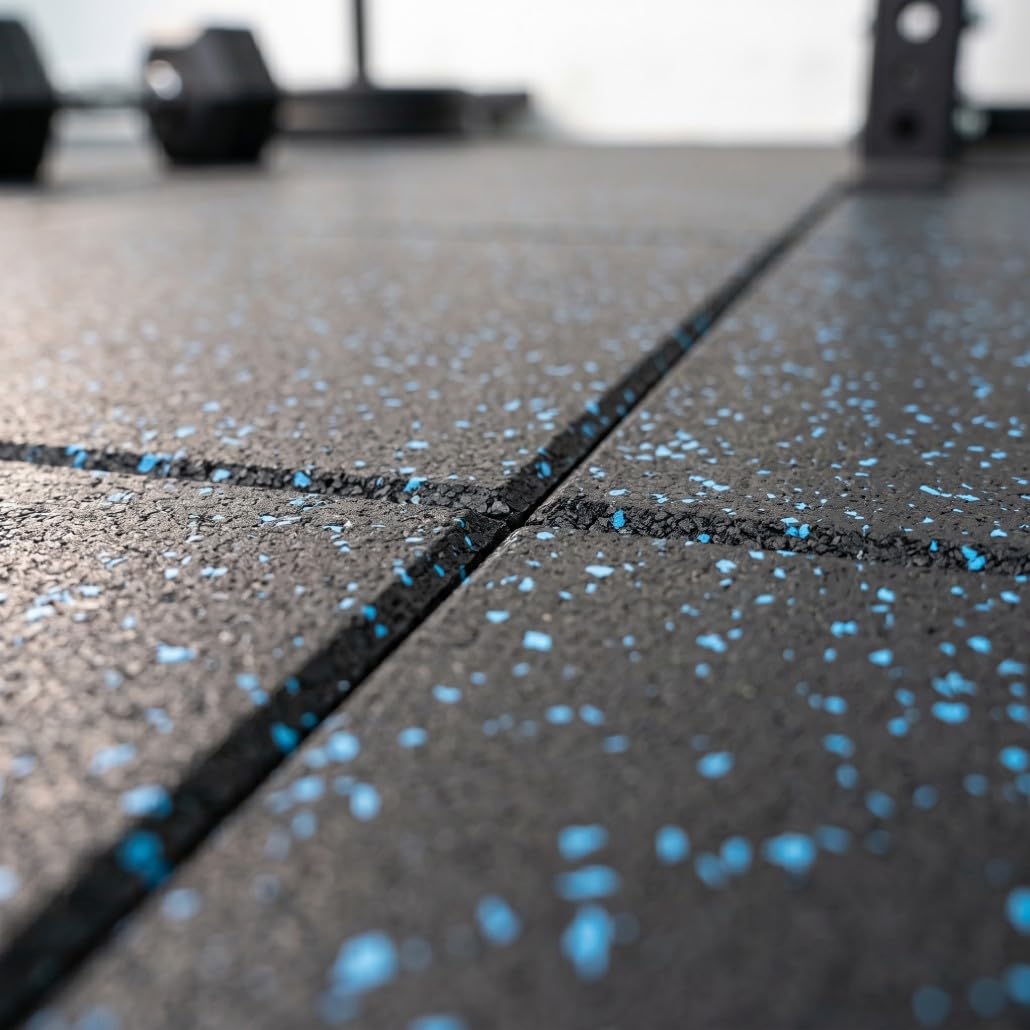 Suelo Gimnasio Gym Active 1000x1000 mm, Losetas de Caucho con 20% EPDM, 15/20 mm, Pavimento Deportivo para Pesas y Fitness (EDPM Azul, Grosor 20 mm)