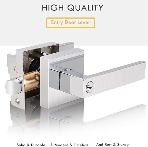 Miniatura 2 de home improvement direct Palanca de puerta de entrada con llave similar, manija de puerta reversible con cerradura y las mismas llaves, cerradura