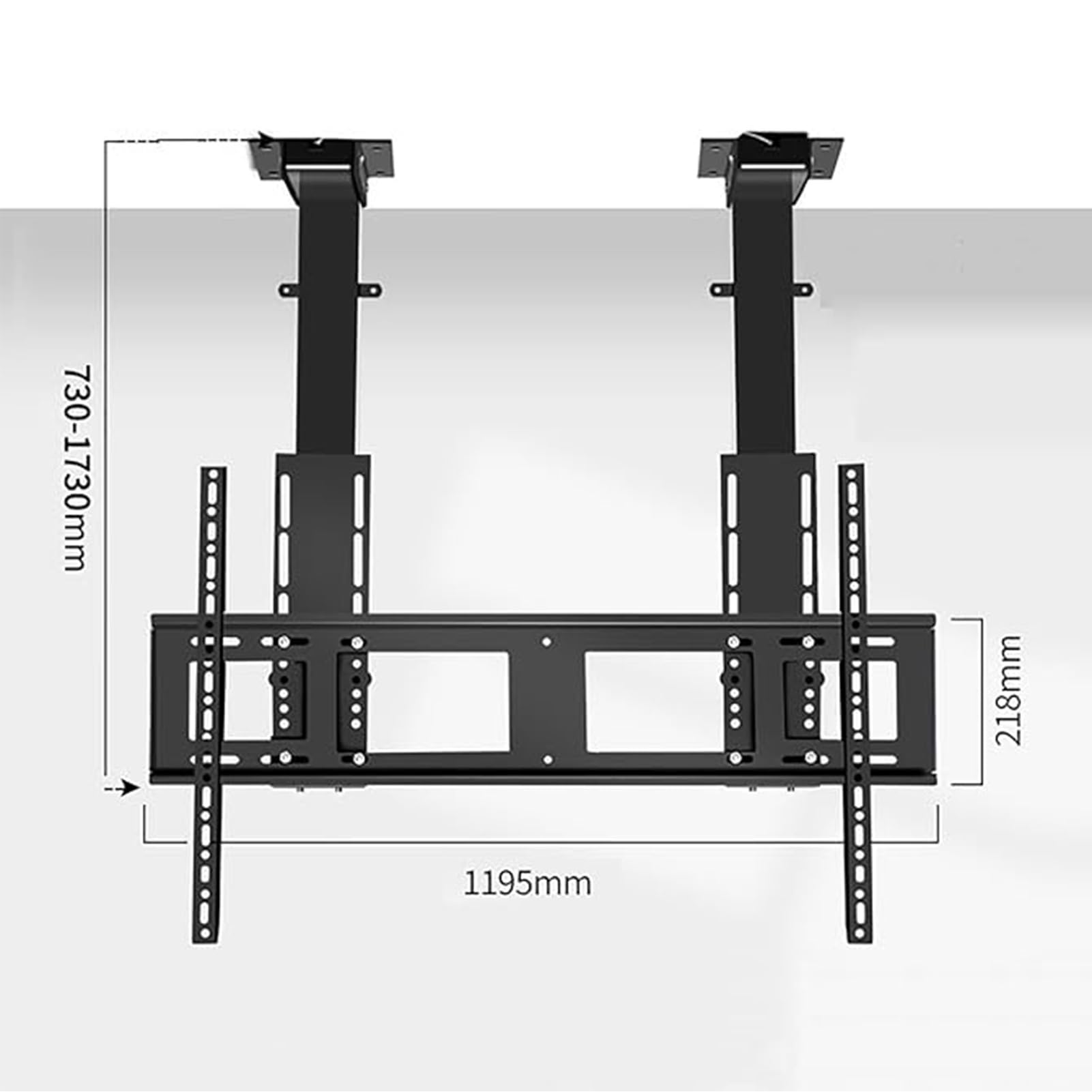 Elevador Eléctrico para TV, Telescópico Soporte De Techo Eléctrico para Televisor, Soporte De Suelo para TV LCD con Altura Ajustable, con Mando A Distancia con Memoria(730-1730mm)