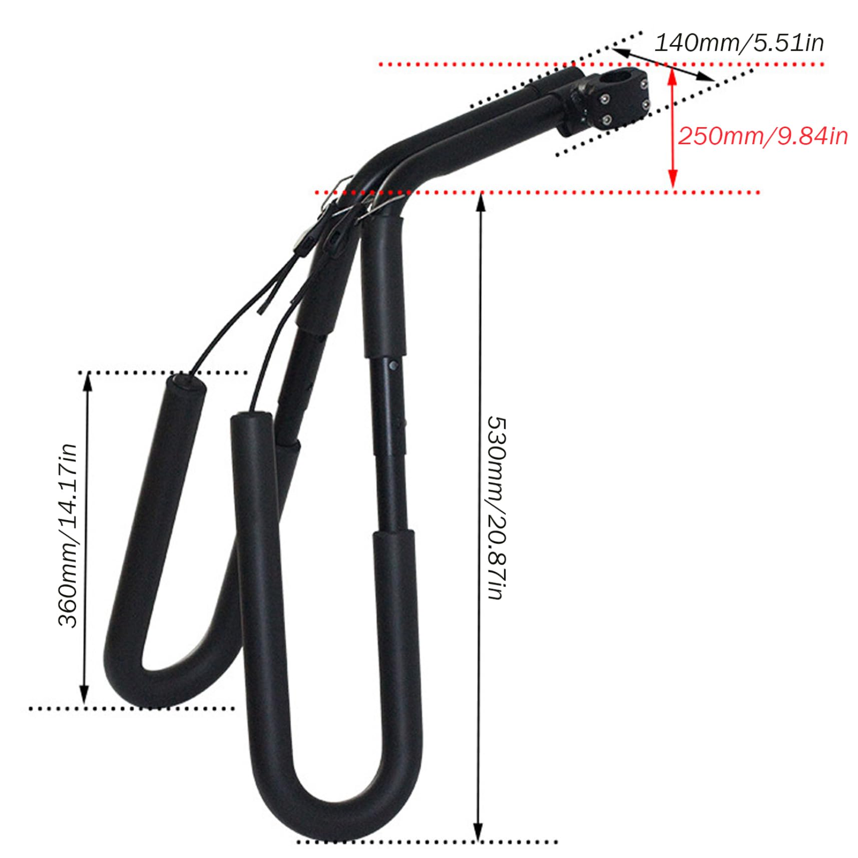 Rack de vélos de surf Porte-Panneaux à vélo réglable en aluminium, Support Facile à Retirer pour Les Panneaux de surf Courts