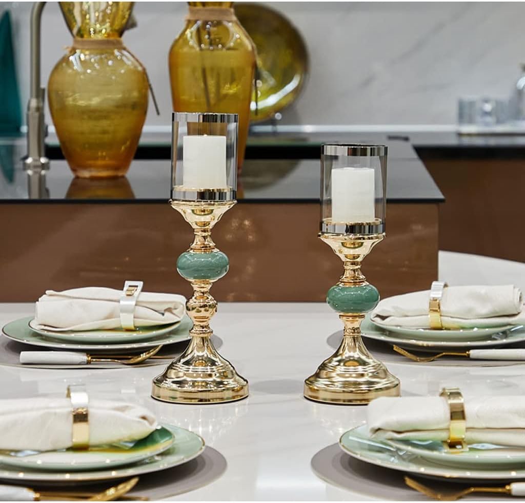 Candlestick Holders Pillar Candle Holder with Glass, Hurricane Candle Holder for Wedding Anniversary Housewarming Party Table Centerpieces Candle Holders (Size : B)