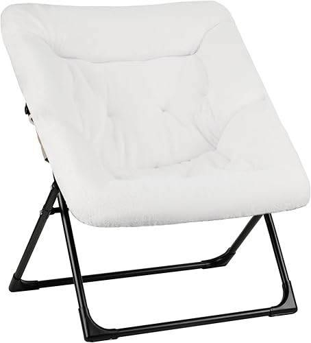 Cómoda silla tipo platillo para adultos, silla de dormitorio de piel sintética suave, sillas de dormitorio decorativas, sillas de lectura flexibles