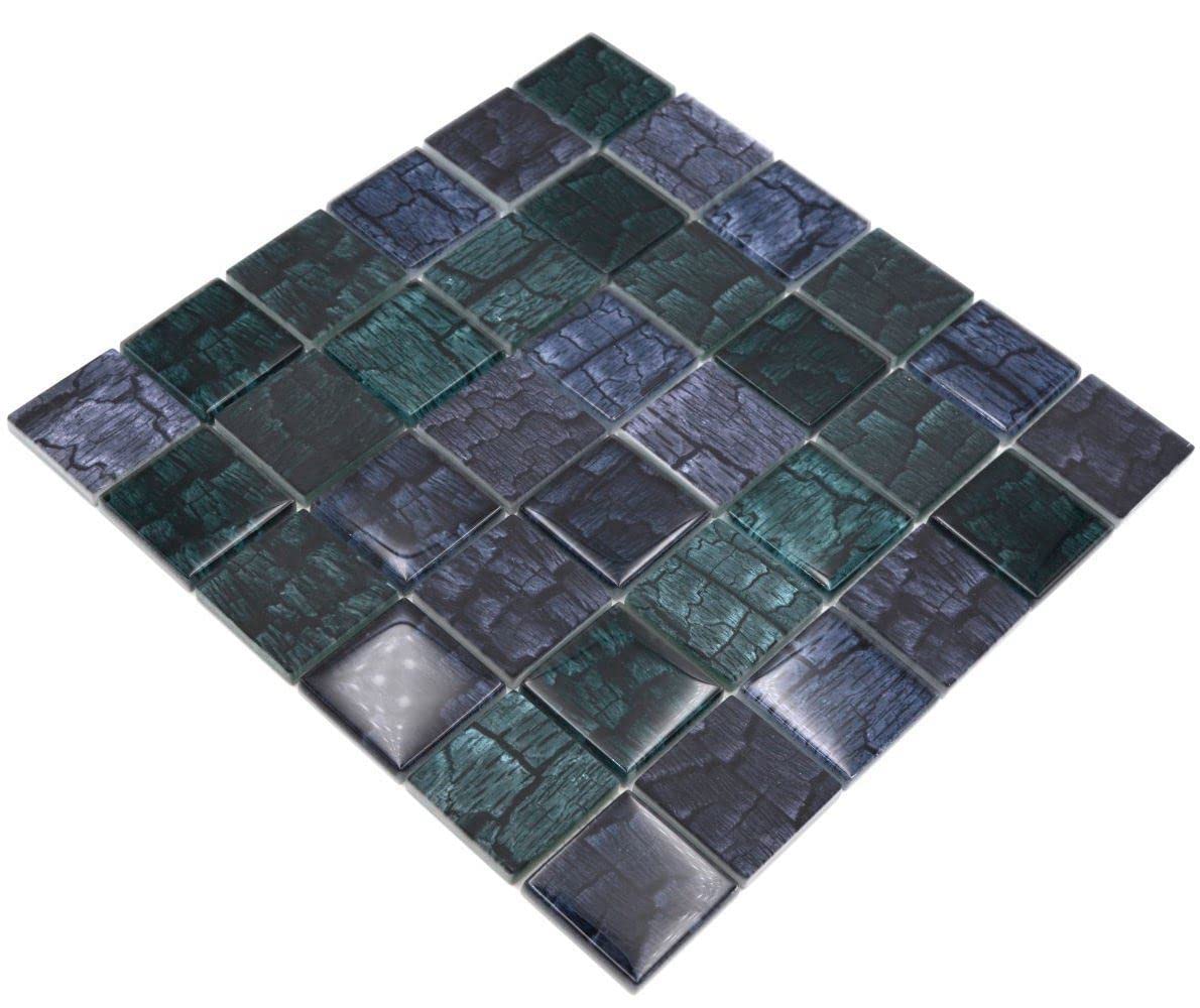 Mosaïque En Céramique Vert Foncé Brillant - 10 Feuilles De Mosaique 97275870