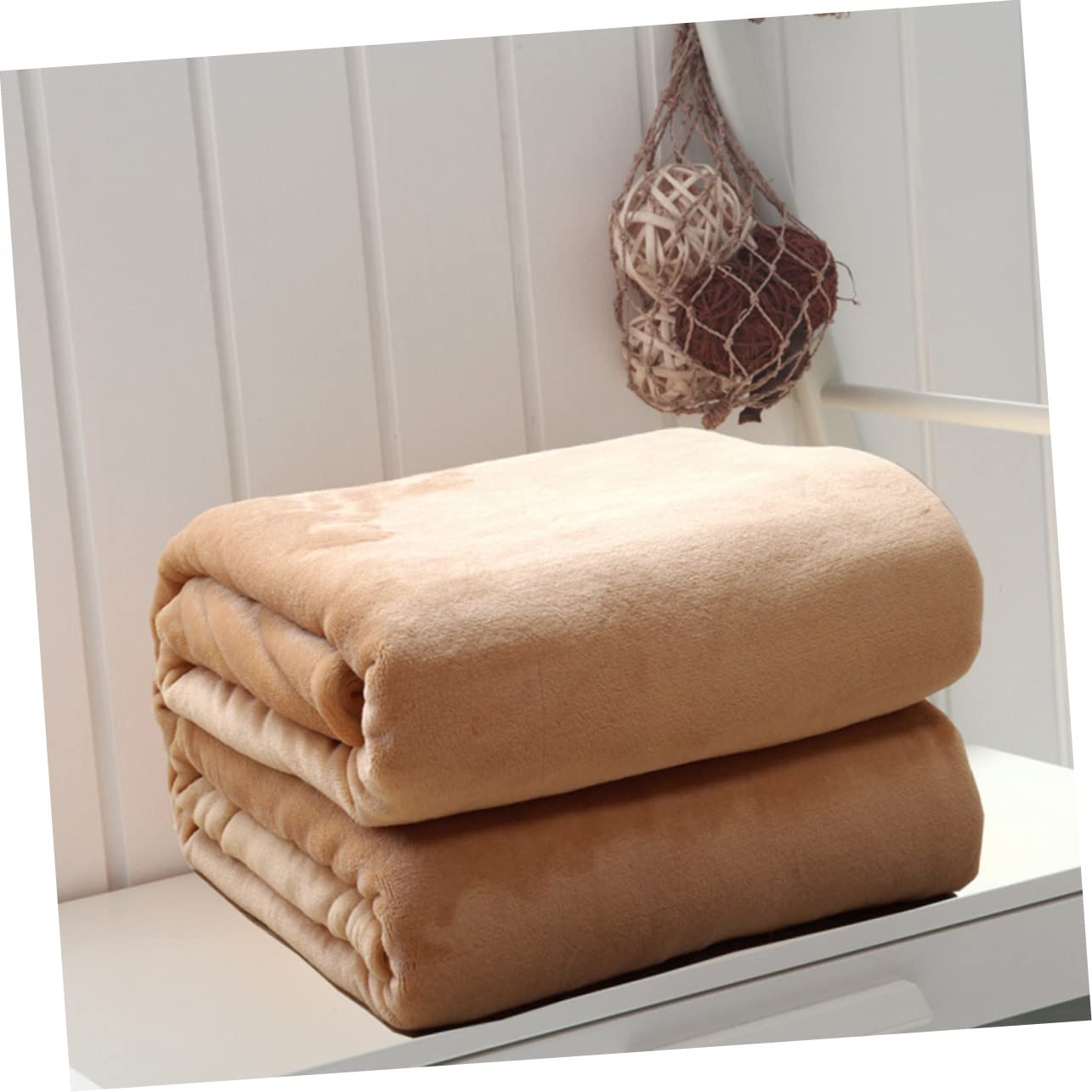 OUNONA Coperta in Pile di Flanella 120x200 CM Color Kaki per Letto
