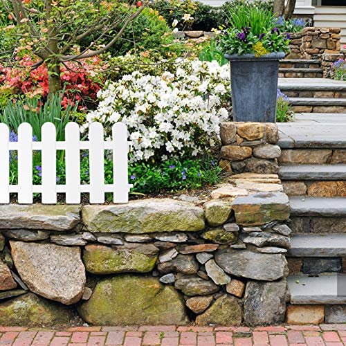 DOITOOL 5 peças de madeira para jardim com cerca para gramado, pátio, bordas de cerca, painéis de bo