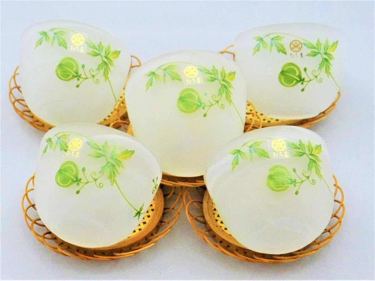 Amazon.co.jp: たち吉 風船かずら 冷茶碗 (茶托付き) 5客セット